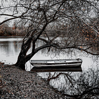 Buy canvas prints of Tonbridge Angling Boat on Lake by Kate Lake