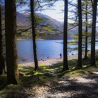 Buy canvas prints of Buttermere Dog Walk by Kate Lake
