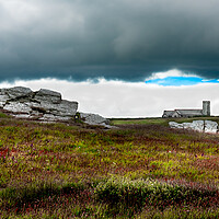 Buy canvas prints of Storm Clouds over Tintagel Church by Kate Lake