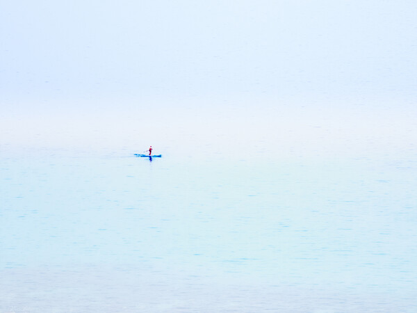The Lone Paddleboarder Picture Board by Kate Lake