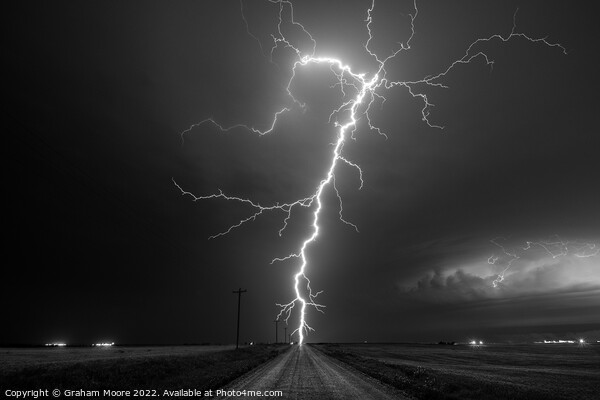 Oklahoma Bolt in Monochrome Picture Board by Graham Moore