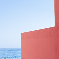 Buy canvas prints of Pink wall against blue sea and sky by Simo Wave