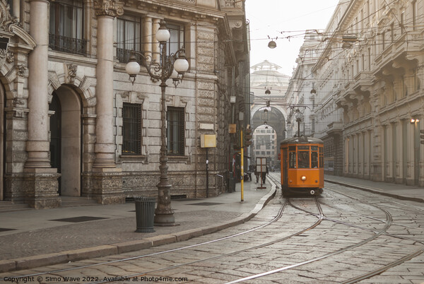 Tram in Milan Italy Picture Board by Simo Wave