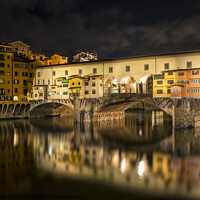 Buy canvas prints of Ponte Vecchio in Florence at night by Simo Wave