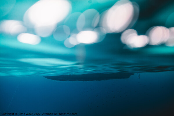 Boat in the sea underwater Picture Board by Simo Wave