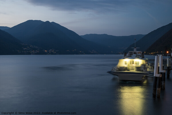 Boat at jetty in Como Lake Picture Board by Simo Wave