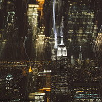 Buy canvas prints of New York City by night texture by Simo Wave