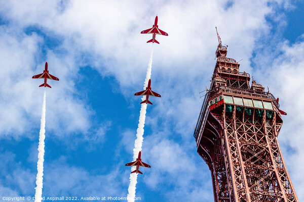 Red Arrows in Blackpool Picture Board by David Aspinall