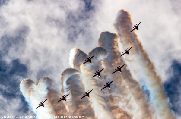 Red Arrows - Smoke On! Picture Board by David Aspinall
