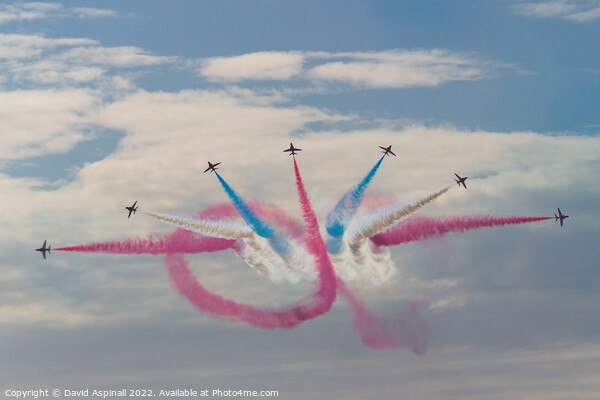 Red Arrows Red, White and Blue Picture Board by David Aspinall