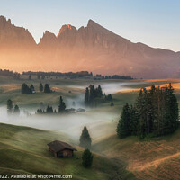 Buy canvas prints of Dolomites mountains at sunrise by Aleš Krivec