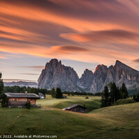 Buy canvas prints of Sunrise at Alpe di Siusi in the Dolomites by Aleš Krivec