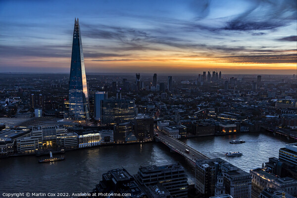 The Shard at Sunset Picture Board by Martin Cox