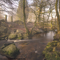 Buy canvas prints of Padley Gorge By Moonlight by Tim Gamble
