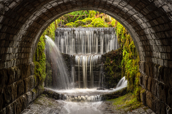 Waterfall Tunnel Peak District  Picture Board by Tim Gamble