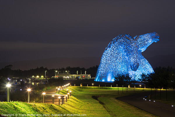 Helix, Kelpies Sculpture, Clydesdale Horses in Fal Picture Board by Tracy McMenemy