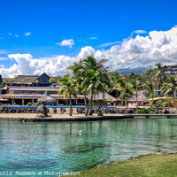 Buy canvas prints of Tahiti Hotel Pool and Lagoon by Steven Mitchell