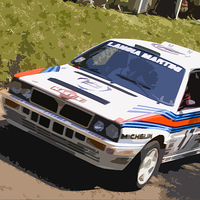 Buy canvas prints of Lancia Delta Integrale Rally Car by Chris Walker