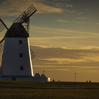 Buy canvas prints of  Lytham Windmill at Sunset by Chris Walker