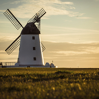 Buy canvas prints of   Lytham Windmill at Sunset by Chris Walker