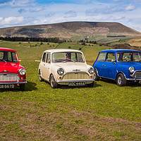 Buy canvas prints of Classic Minis with Pendle Hill by Chris Walker
