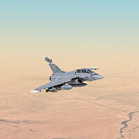Buy canvas prints of Rafale B, French Air Force, over Africa by Simon Westwood