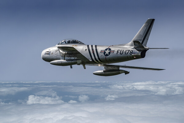 F-86 Sabre at altitude Picture Board by Simon Westwood