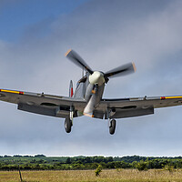 Buy canvas prints of Spitfire Mk.V; Short Finals by Simon Westwood