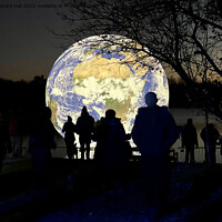 Buy canvas prints of People silhouetted on an Earth artwork on Penningt by Leonard Hall