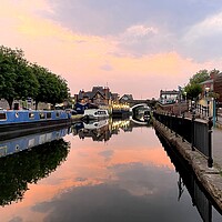 Buy canvas prints of Sunset on busy canal by Leonard Hall
