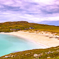 Buy canvas prints of Overlooking Huisinis Beach from Hillside, Isle of Harris, Outer Hedbrides, Scotland  by Dan Webster