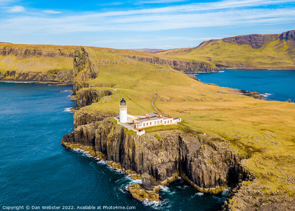 Neist Point Lighthouse, Isle of Skye, Scottish Highlands, Scotland - Beautiful Aerial Shot Picture Board by Dan Webster
