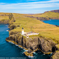 Buy canvas prints of Neist Point Lighthouse, Isle of Skye, Scottish Highlands, Scotland - Beautiful Aerial Shot by Dan Webster