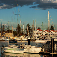 Buy canvas prints of Adelaide Yacht Marina in evening light by Sally Wallis