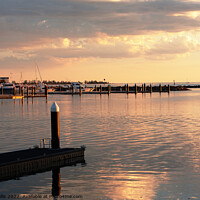 Buy canvas prints of Sunset on Adelaide Yacht Marina entrance by Sally Wallis
