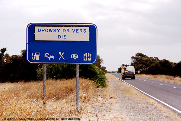 Warning road-sign in Victoria, Australia Picture Board by Sally Wallis