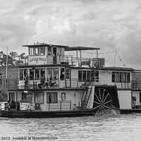 Buy canvas prints of Old-fashioned Paddle Steamer on the Murray Darling by Sally Wallis