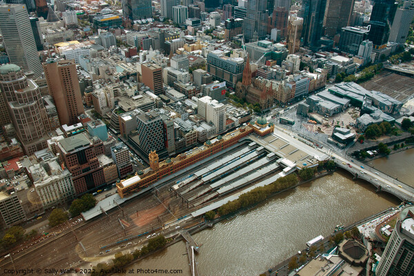 Aerial View of Melbourne Station, Australia Picture Board by Sally Wallis
