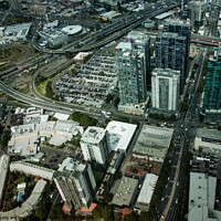 Buy canvas prints of Aerial View of Melbourne City Highways  by Sally Wallis