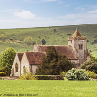 Buy canvas prints of Firle Church, East Sussex by Sally Wallis