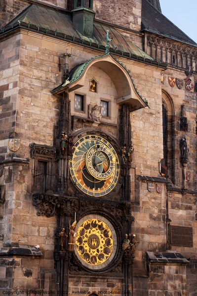Prague Old Town Clock Picture Board by Sally Wallis