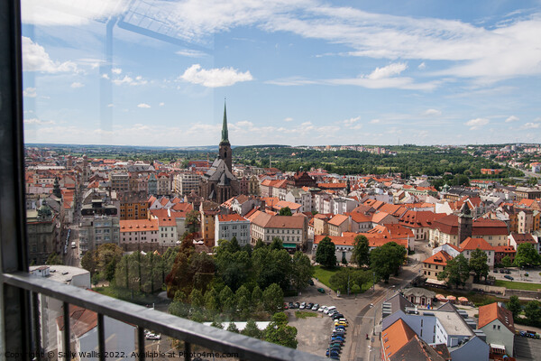 View through window of Pilsen, Czech Republic Picture Board by Sally Wallis