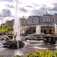 Buy canvas prints of Peterhof Palace & Samson fountain by Sally Wallis