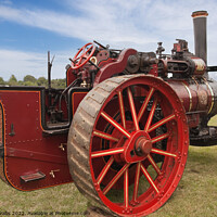 Buy canvas prints of Bright and shiny steam tractor by Sally Wallis