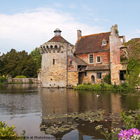 Buy canvas prints of Castle, half ruined, by lake by Sally Wallis
