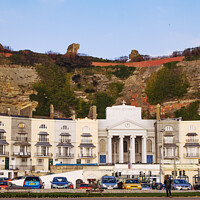 Buy canvas prints of Crescent  under Hastings Cliff by Sally Wallis