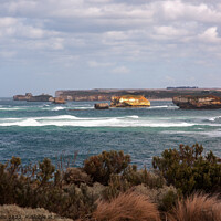 Buy canvas prints of Outcrops in the Southern Ocean by Sally Wallis
