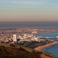 Buy canvas prints of Eastbourne from The Downs by Sally Wallis