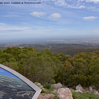 Buy canvas prints of Adelaide from Mt Lofty with Map by Sally Wallis