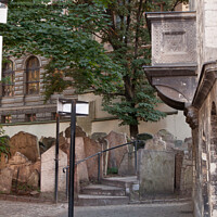 Buy canvas prints of The Jewish Cemetery, Prague by Sally Wallis